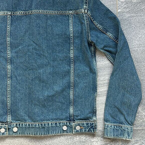 NWT Asos Regular Denim Trucker Jean Jacket Mid Medium Wash Side Pockets X-Small - Picture 10 of 16